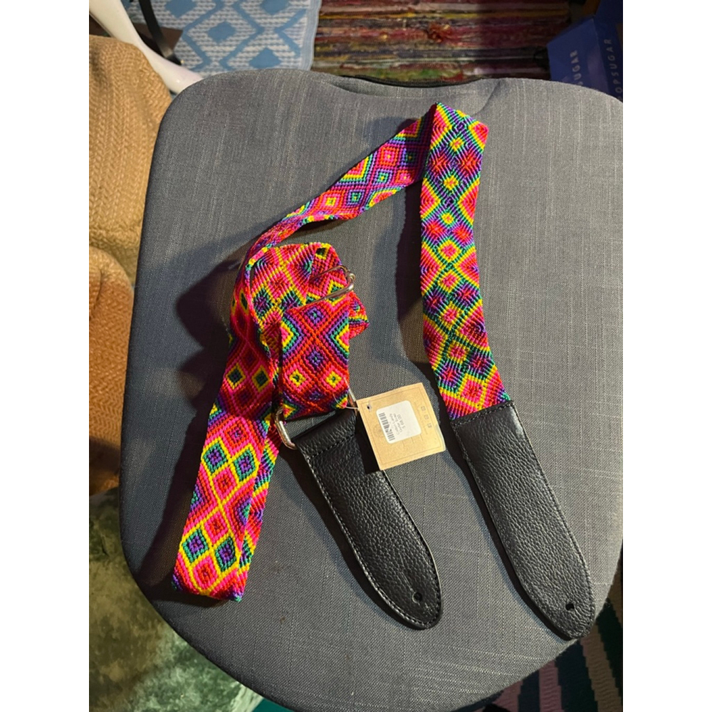 Unisex Eclectic Array Guitar Strap One Size Multicolor Black